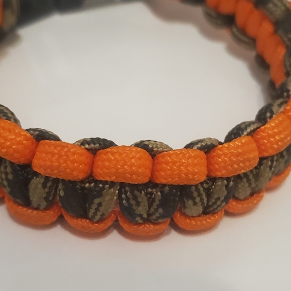 Orange & Brown/Tan Paracord Bracelet. It is also known as a Survival Bracelet - Picture 3 of 3